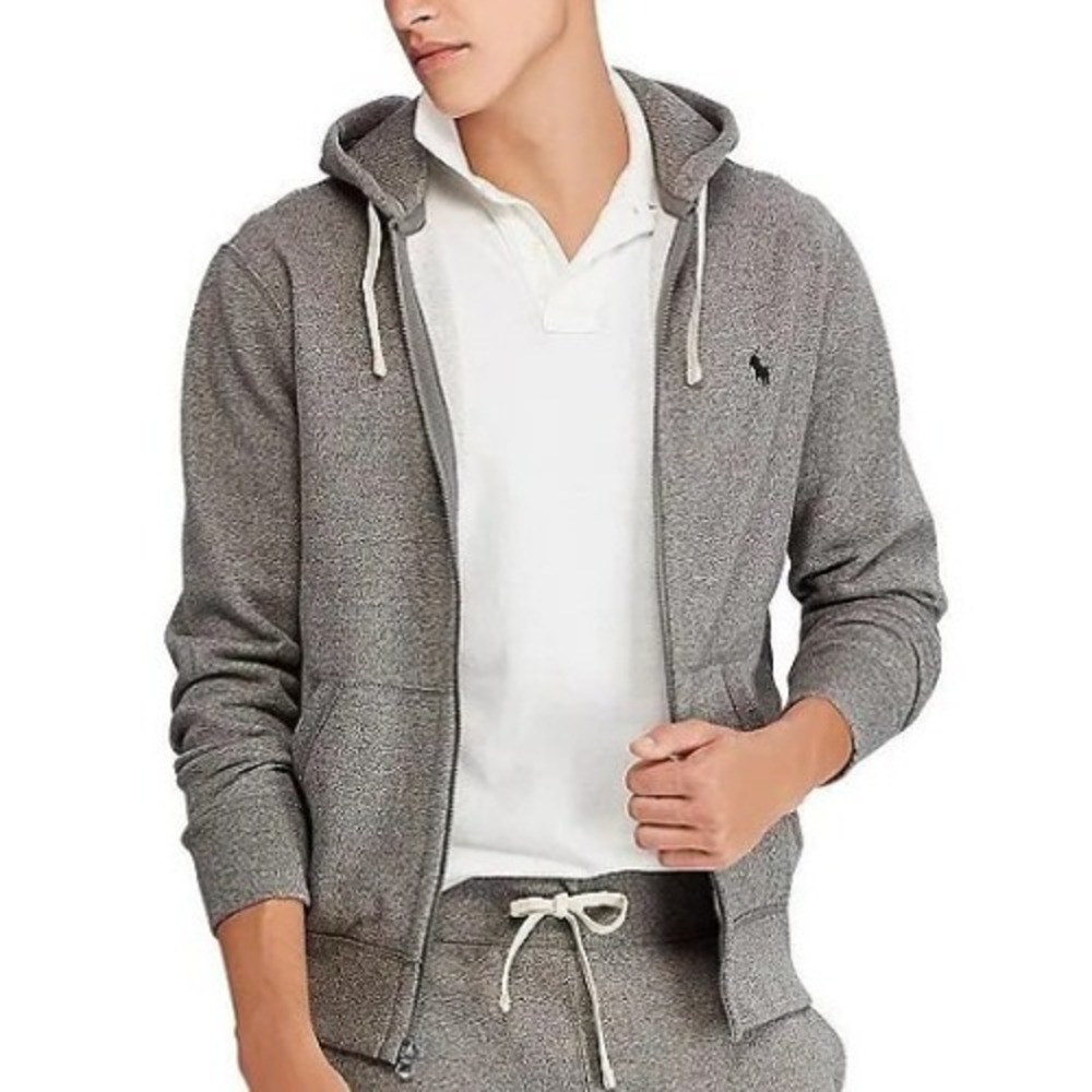 Polo Ralph Lauren Ash Heather Gray Full Zip Fleece Lined Hoodie 2XLB NWT